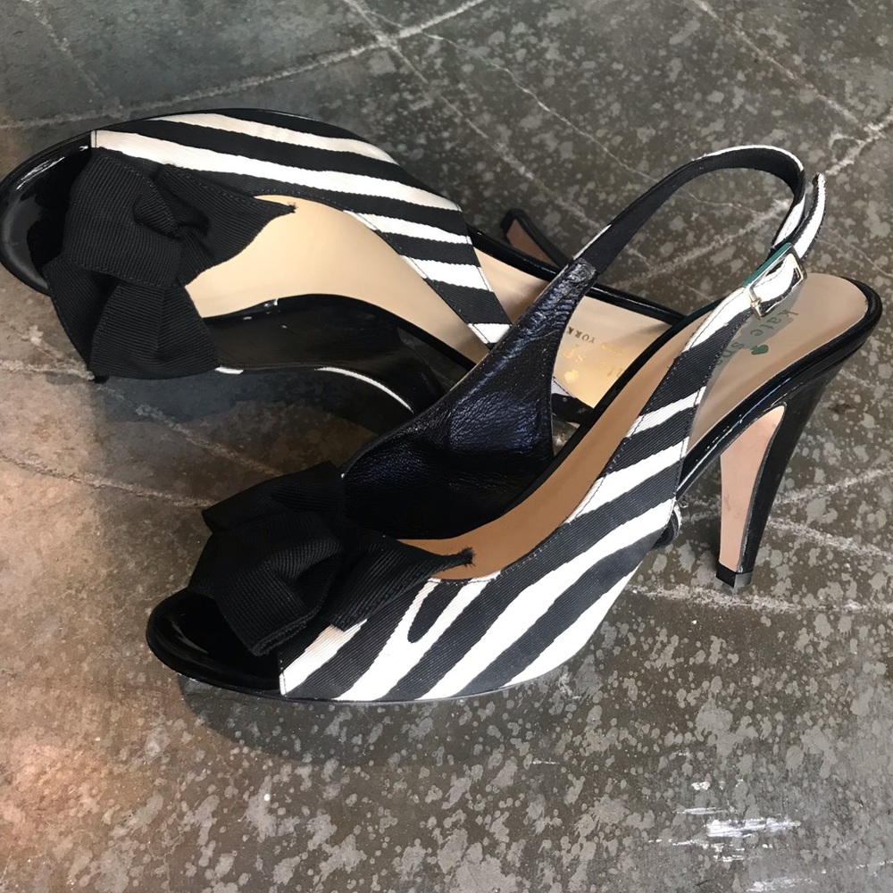 Kate spade zebra sling backs/heels